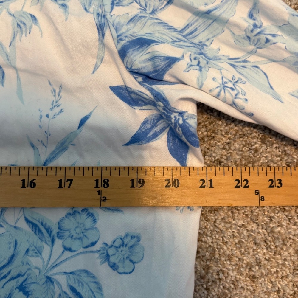 Miss Elaine Zip Front Robe Women Small Blue White Floral Cotton Blend Loungewear - Picture 4 of 6